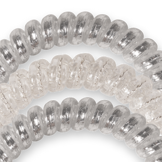 Silver Slay small spiral hair ties by Teleties detail view - House of Me boutique Norman OK