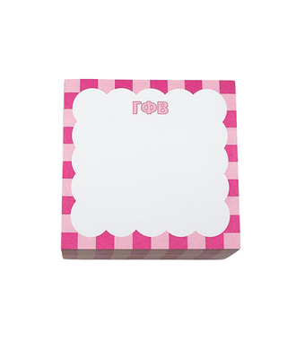 Scallop sorority sticky note cube with Greek letters by Duo Threads, sorority big little gift - House of Me boutique Norman OK