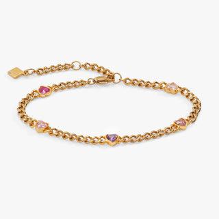 Heart Curb Chain Bracelet.