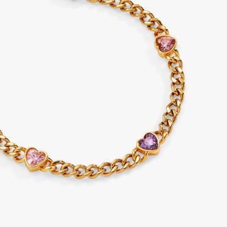Heart Curb Chain Bracelet.