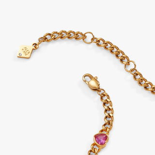 Heart Curb Chain Bracelet.