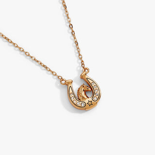 'Horse Girl At Heart' Horseshoe Necklace.