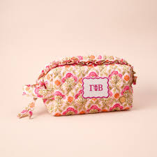 New Arrivals, Sorority, The Darling Effect - Gamma Phi Beta Quilted Cosmetic Pouch - Cosmetic Pouches - House of Me Boutique