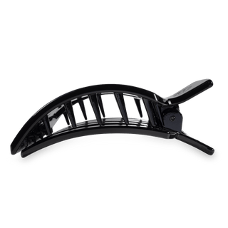 Jet black large flat square hair clip by Teleties - House of Me boutique Norman OK