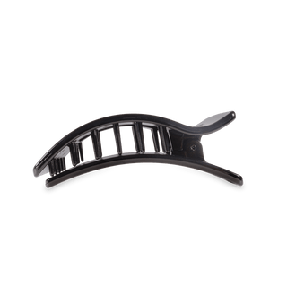 Jet black medium flat rectangle hair clip by Teleties - House of Me boutique Norman OK