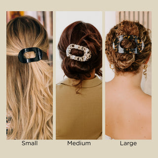 Coconut white small flat round hair clip by Teleties - House of Me boutique Norman OK