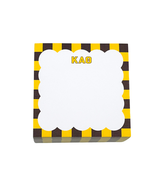 Scallop sorority sticky note cube with Greek letters by Duo Threads, sorority big little gift - House of Me boutique Norman OK