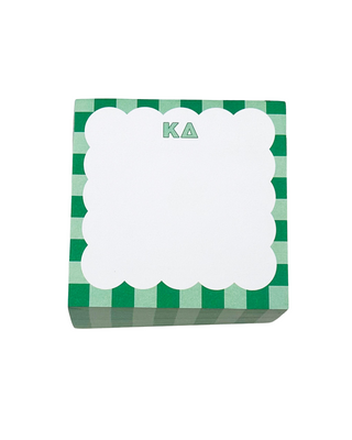 Scallop sorority sticky note cube with Greek letters by Duo Threads, sorority big little gift - House of Me boutique Norman OK