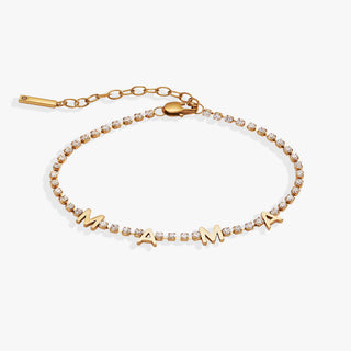 'Mama' Crystal Tennis Bracelet.