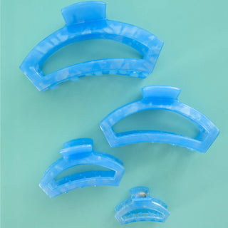 Open Blue Lagoon tiny hair clip by Teleties - House of Me boutique Norman OK