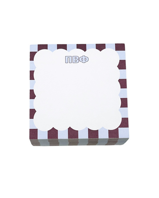 Scallop sorority sticky note cube with Greek letters by Duo Threads, sorority big little gift - House of Me boutique Norman OK
