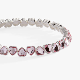 Pink Crystal Heart Stretch Bracelet.