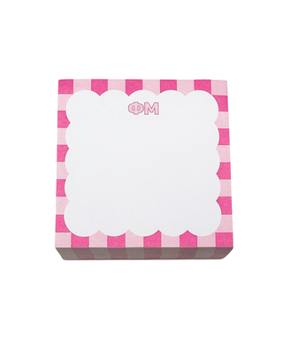Scallop sorority sticky note cube with Greek letters by Duo Threads, sorority big little gift - House of Me boutique Norman OK
