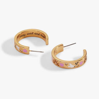 'Pray, Wait and Trust' Hoop Earrings.