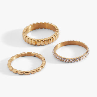 Ribbed Stacking Ring Set of 3.