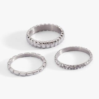 Ribbed Stacking Ring Set of 3.