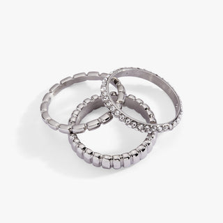 Ribbed Stacking Ring Set of 3.
