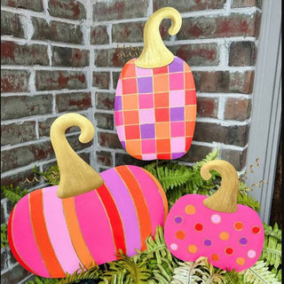 The Round Top Collection Bright Striped Pumpkin.