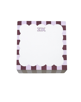 Scallop sorority sticky note cube with Greek letters by Duo Threads, sorority big little gift - House of Me boutique Norman OK