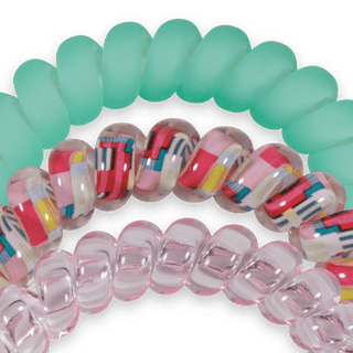 Spring Splash large spiral hair ties by Teleties - House of Me boutique Norman OK