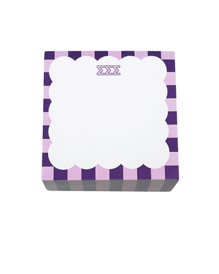 Scallop sorority sticky note cube with Greek letters by Duo Threads, sorority big little gift - House of Me boutique Norman OK