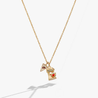 Sweet Shop Pie and Kitchen Mixer Charm Pendant Necklace.