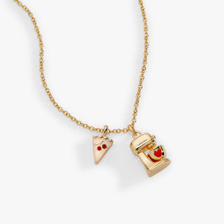 Sweet Shop Pie and Kitchen Mixer Charm Pendant Necklace.