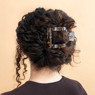 Tortoise large flat square hair clip by Teleties - House of Me boutique Norman OK