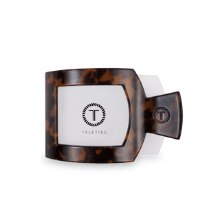 Tortoise medium flat square hair clip by Teleties - House of Me boutique Norman OK