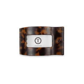 Tortoise small flat rectangle hair clip by Teleties - House of Me boutique Norman OK
