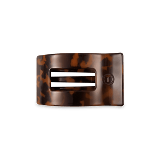 Tortoise small flat rectangle hair clip by Teleties - House of Me boutique Norman OK