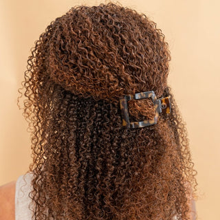 Tortoise small flat square hair clip by Teleties - House of Me boutique Norman OK