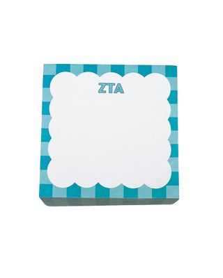 Scallop sorority sticky note cube with Greek letters by Duo Threads, sorority big little gift - House of Me boutique Norman OK